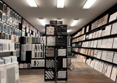 Main tile aisle with hundreds of samples at Kentucky Tile Distributors in Owensboro, KY