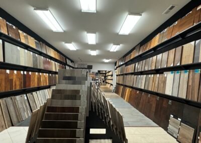 Wood look flooring aisle at Kentucky Tile Distributors in Owensboro, KY