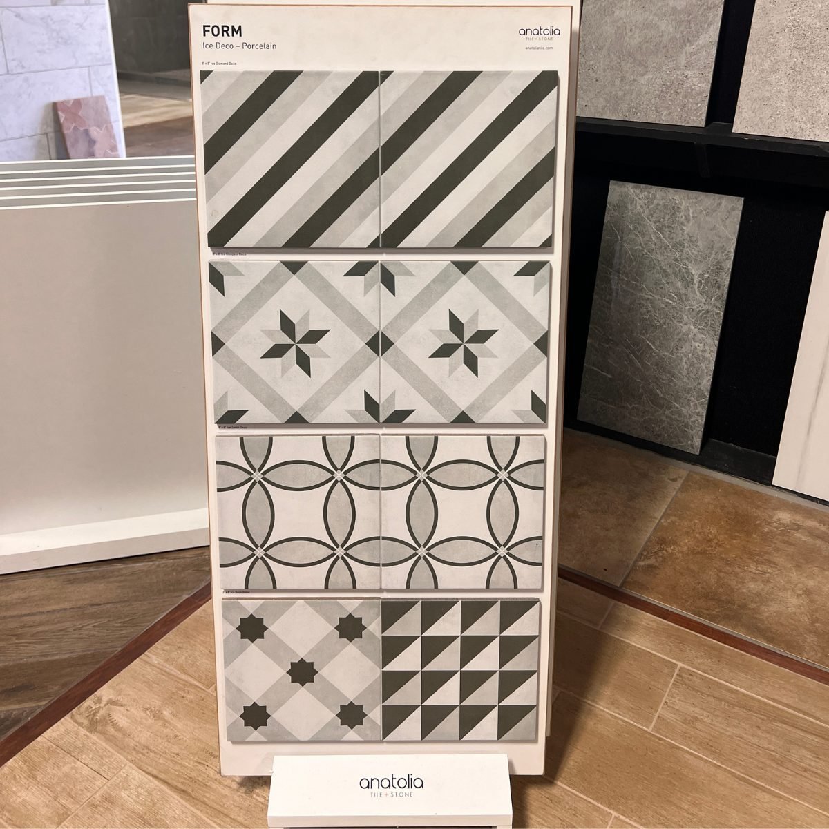 Patterned porcelain tile with stars, stripes, and circles in Owensboro KY